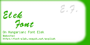 elek font business card